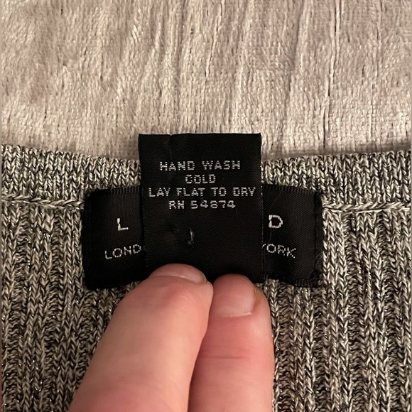 The Limited Long Sleeve Sparkly Silver Sweater Size S - Picture 6 of 10